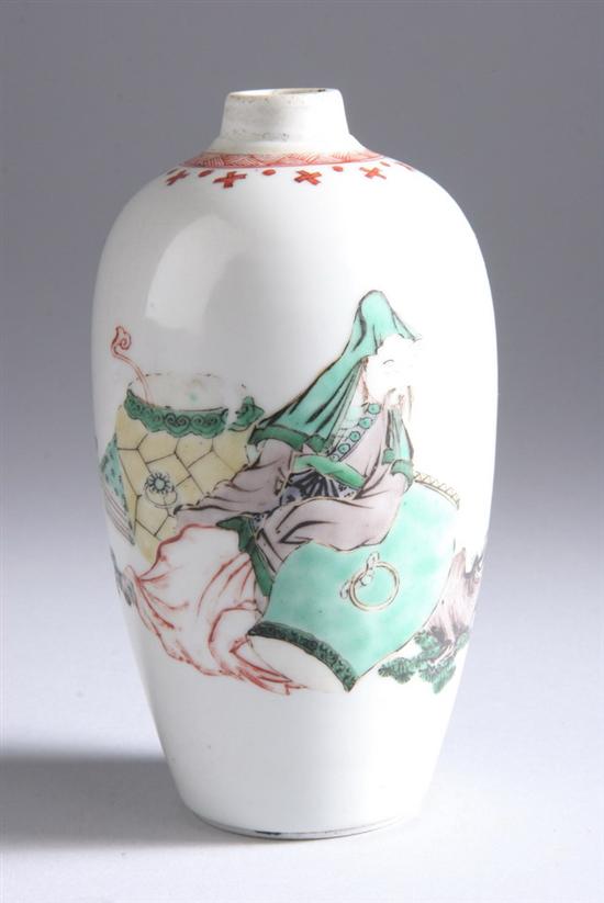 Appraisal: CHINESE FAMILLE VERTE PORCELAIN VASE Kangxi period th th century