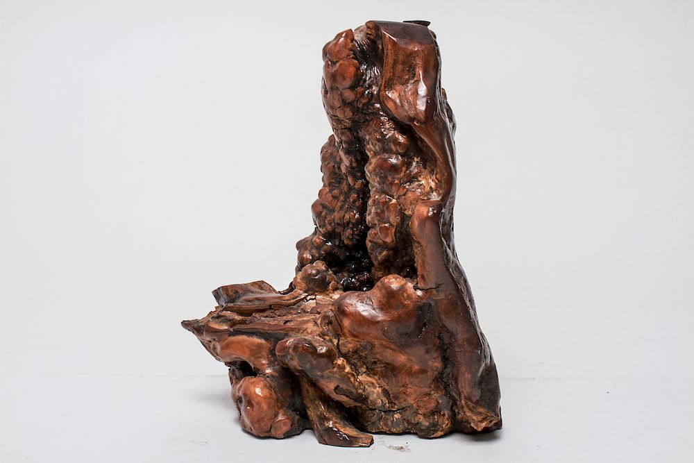 Appraisal: Chinese Polished Root Wood Burl Scholar's Object Chinese polished freeform