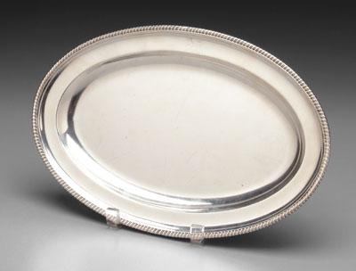 Appraisal: Paul Storr silver tray oval with stepped sides gadroon border