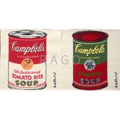 Appraisal: AFTER ANDY WARHOL EGE AXMINSTER Two wool wall-hanging tapestries Campbell