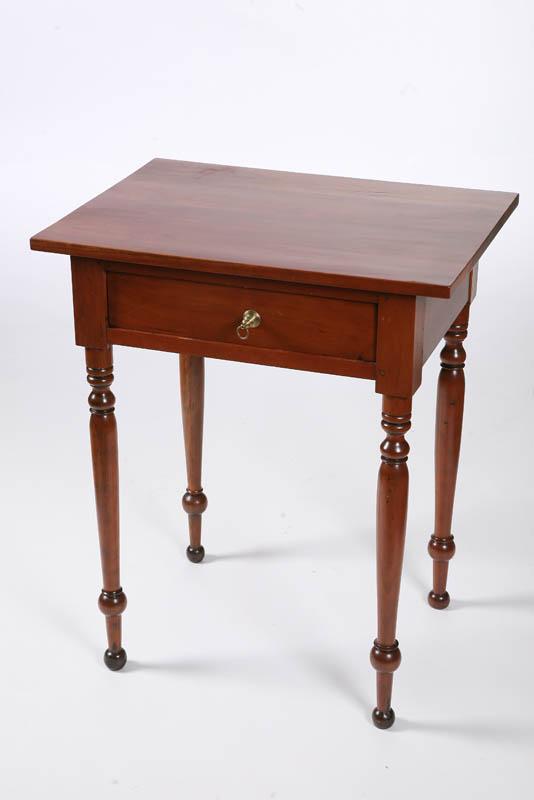 Appraisal: ONE DRAWER STAND Cherry with a rectangular top and turned