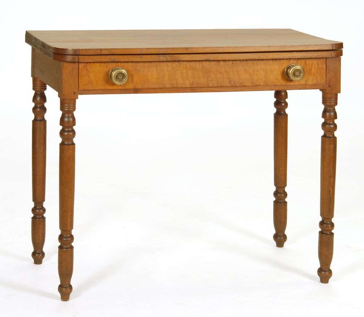 Appraisal: COUNTRY SHERATON CONSOLE CARD TABLE New England First Half of