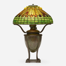 Appraisal: Tiffany Studios JEWELED FEATHER TABLE LAMP USA c leaded glass