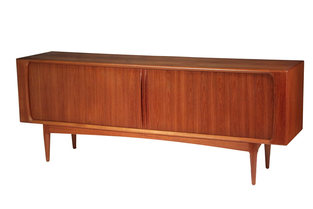 Appraisal: DANISH MODERN SIDEBOARD - Teak Tambour Front Credenza by Bernh