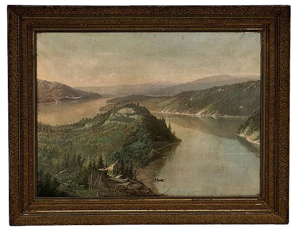 Appraisal: HUDSON RIVER SCHOOL LANDSCAPE th century oil on canvas signed