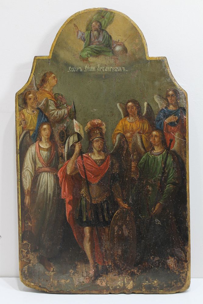 Appraisal: th C Russian Icon Assembly of the Archangels th C