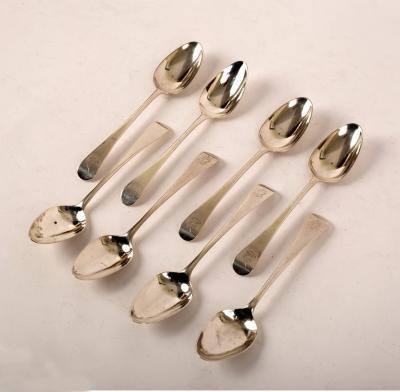 Appraisal: Six George III old English pattern silver dessert spoons Richard