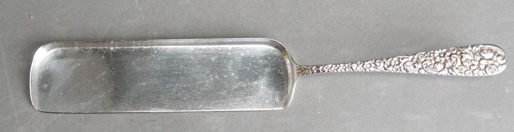 Appraisal: JACOBI JENKINS STERLING SILVER REPOUSSE SERVER OZTJacobi Jenkins Sterling Silver