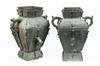 Appraisal: PAIR CHINESE BRONZE TEMPLE URNS - Heavy Bronze Fanghu Altar