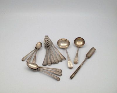 Appraisal: A mixed lot of silver flatware various dates and makers