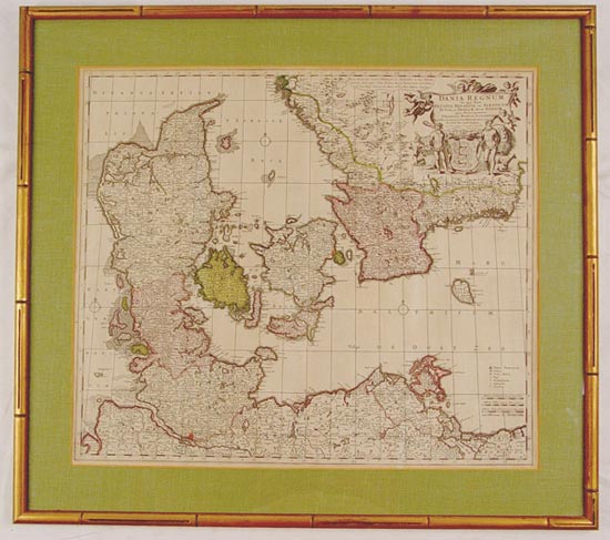 Appraisal: TH CENTURY MORTIER DANIA REGNUM DENMARK MAP Circa late th