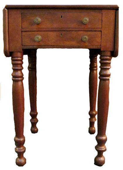 Appraisal: Federal mahogany two-drawer drop-leaf table circa