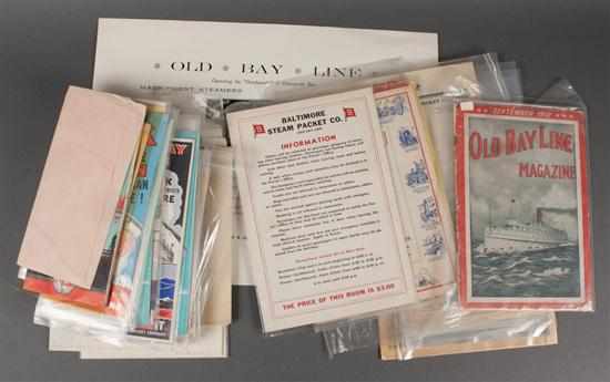 Appraisal: Ephemera A selection of material relating to the Old Bay