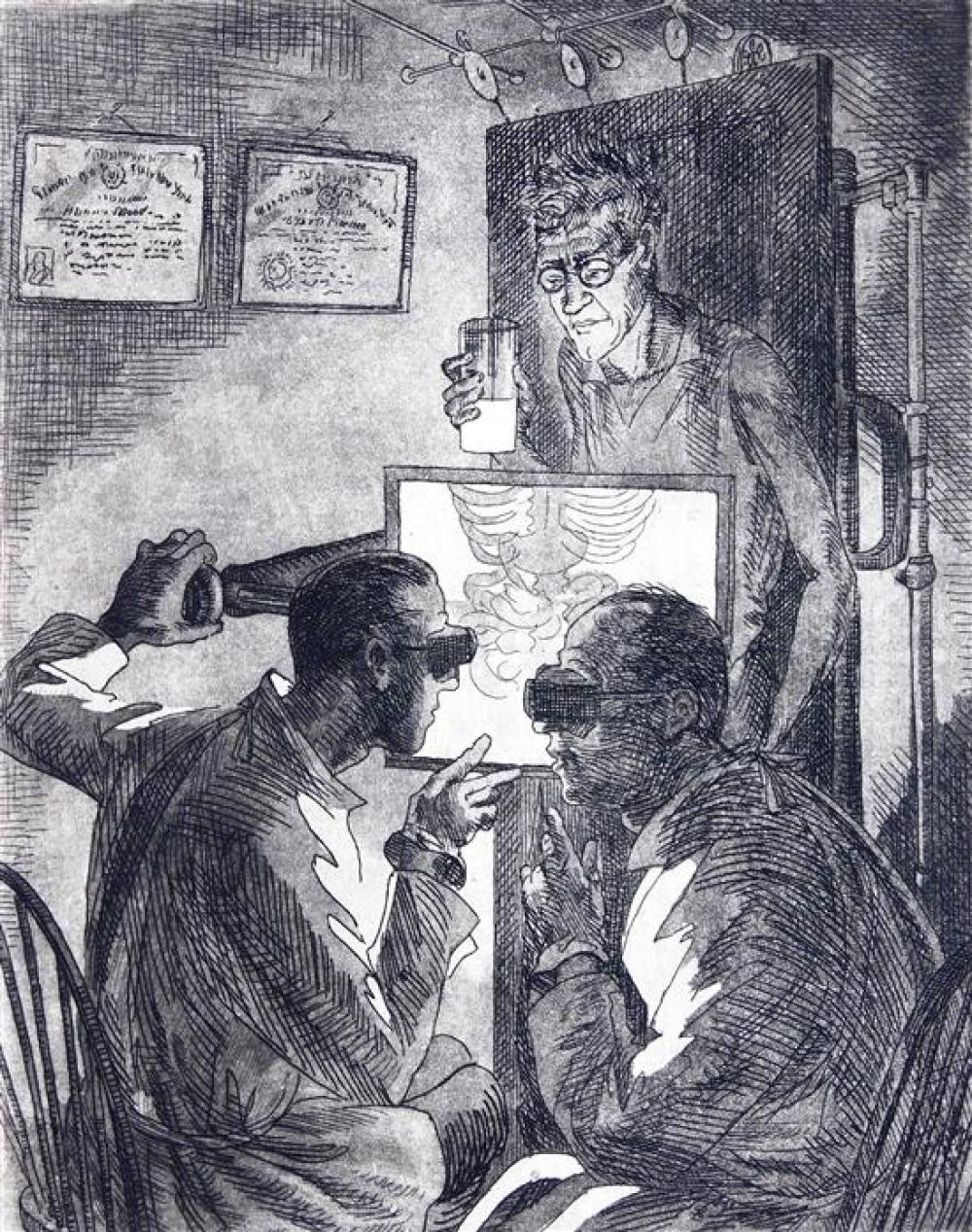 Appraisal: John Sloan American - X-RAYS etching and aquatint Ed Morse