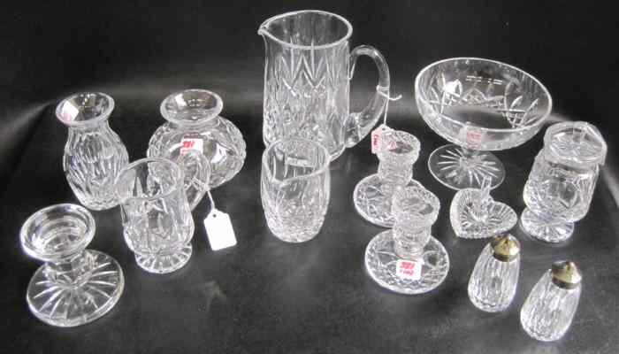 Appraisal: COLLECTION OF TWELVE PIECES IRISH WATERFORD CRYSTAL hand cut and