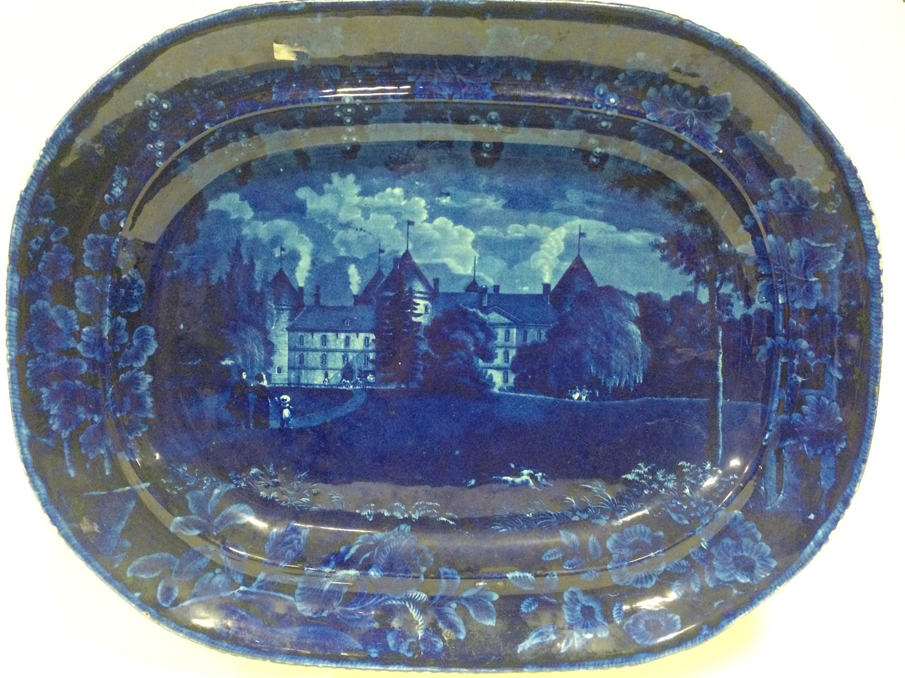 Appraisal: HISTORICAL BLUE PLATTER WITH VIEW OF La GRANGE England nd