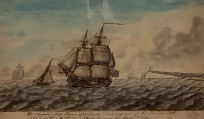 Appraisal: Benjamin Toddy Marine Scene with His Majesty's Ship Diana watercolour