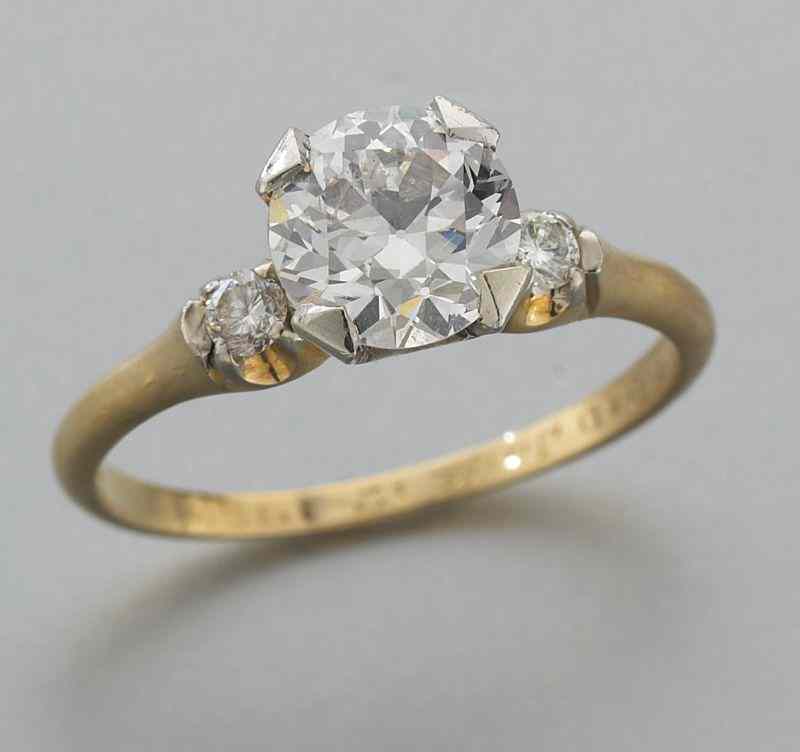 Appraisal: K gold palladium and diamond ringfeaturing a central old European