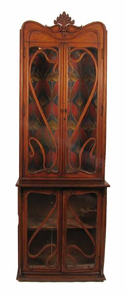 Appraisal: An Art Nouveau glazed display cabinet height ft in width