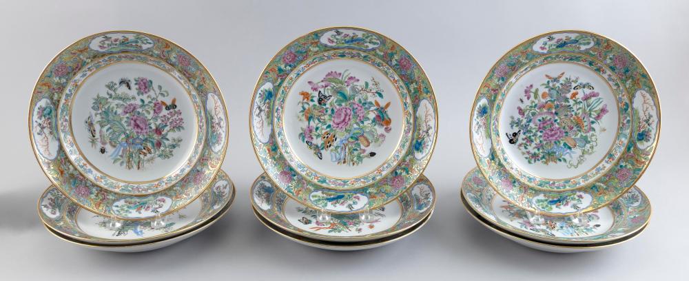 Appraisal: NINE CHINESE EXPORT FAMILLE ROSE PORCELAIN PLATES TH CENTURY DIAMETERS