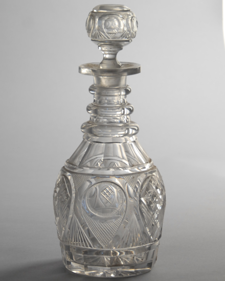 Appraisal: Flint Glass Decanter with Stopper chips to stopper H