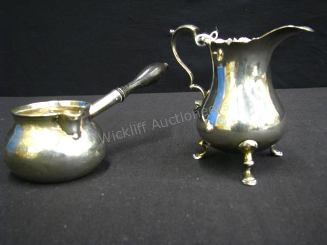 Appraisal: Coin silver Sauce Boat and Creamer Henry Biershing Hagerstown MD