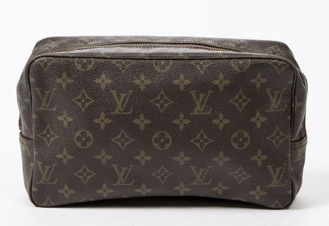 Appraisal: Louis Vuitton toiletry pouch size GM in brown and tan