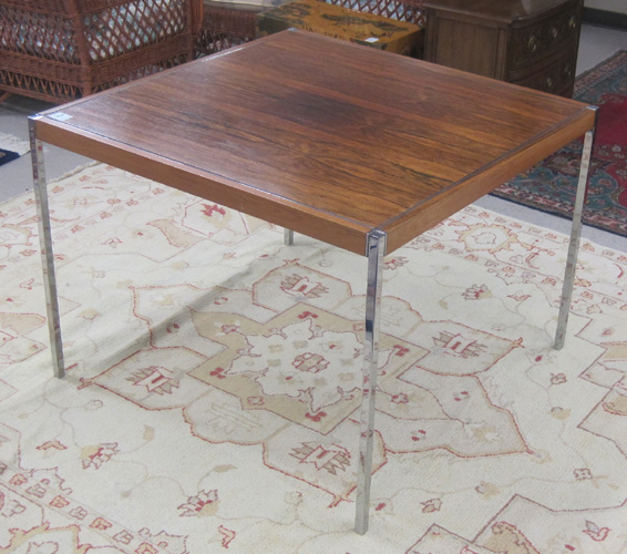 Appraisal: SQUARE MID-CENTURY MODERN DINING TABLE Richard Schultz inspired design featuring