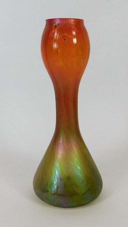 Appraisal: RINDSKOPF GRENADA HYACINTH BOHEMIAN ART GLASS VASE Bohemia th CenturyHyacinth