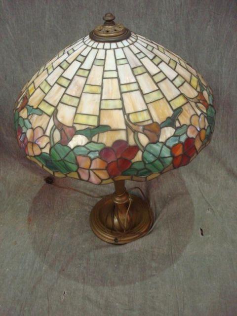 Appraisal: Tiffany Style Leaded Glass Lamp From a Greenwich CT estate