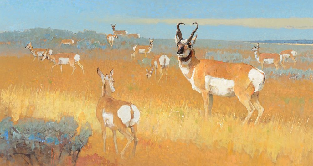 Appraisal: Bob Kuhn Where the Deer and the Antelope Play Bob