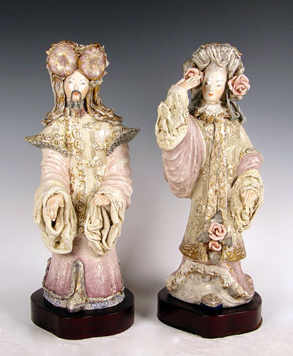 Appraisal: PAIR CORDEY CYBIS ORIENTAL STYLE FIGURES Largest measures '' high