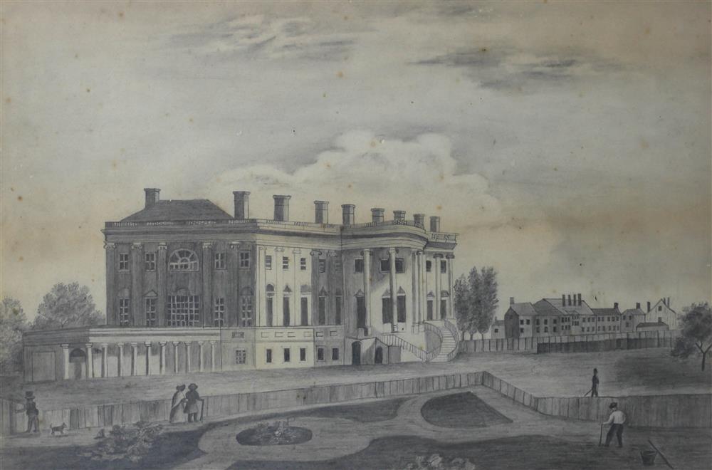 Appraisal: AMERICAN SCHOOL TH CENTURY THE WHITE HOUSE CIRCA Graphite on