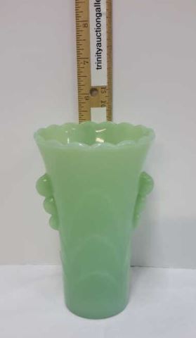 Appraisal: Vintage Anchor Hocking Art Deco Jadite Glass Vase Produced in