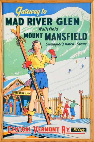 Appraisal: Central Vermont Railway Ski Poster Description Great color and graphics