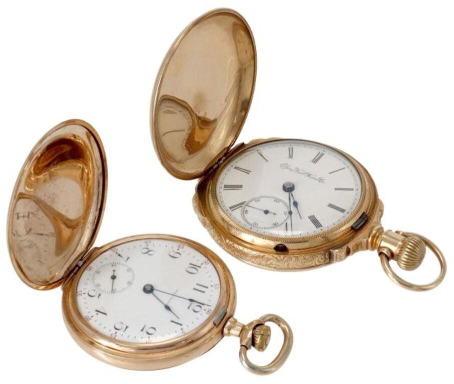 Appraisal: lot of Operating gold fill hunter cased pocket watches Elgin