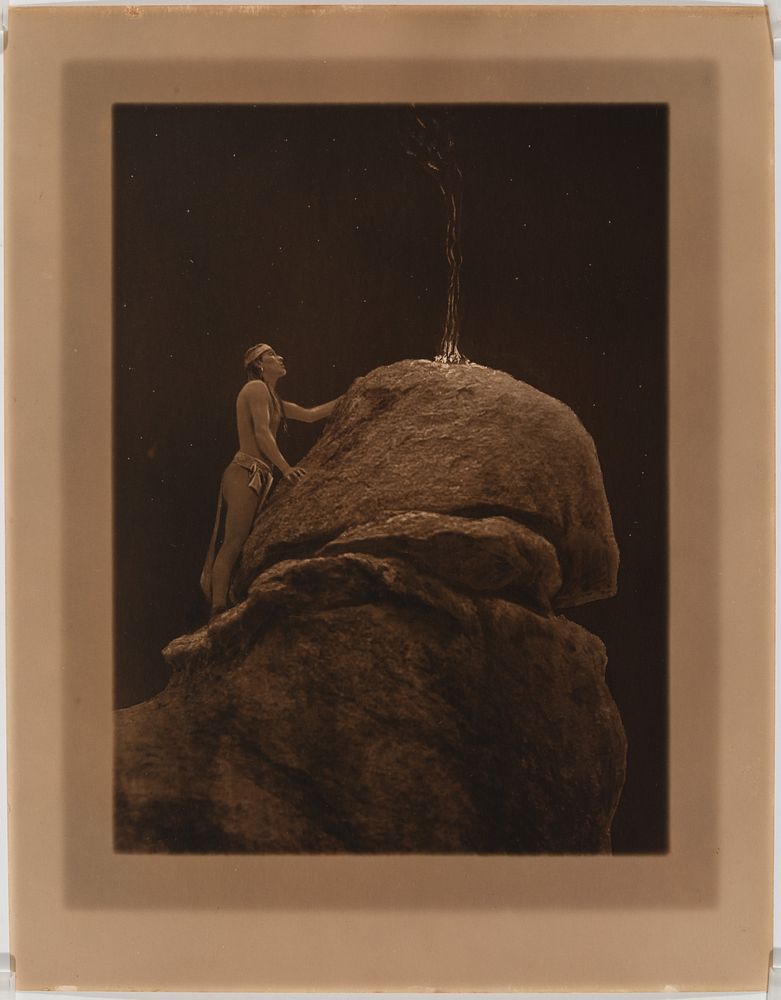 Appraisal: Edward Curtis Signal Fire to the Mountain Gods ca Edward