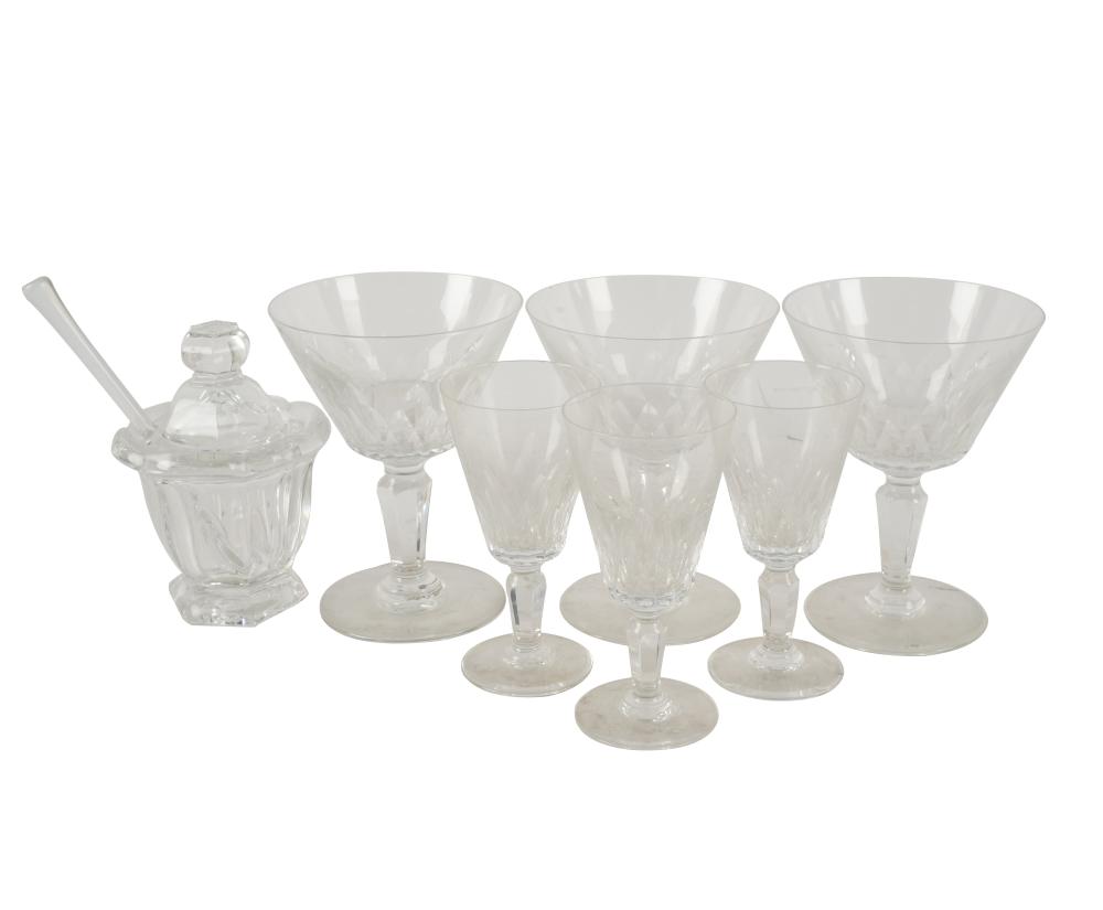 Appraisal: BACCARAT CRYSTAL PARTIAL SERVICECarcasonne pattern signed comprising eight champagne sherbet