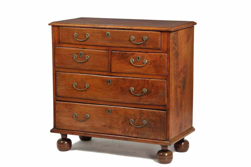 Appraisal: BACHELOR CHEST - Mid-Atlantic first half th c small walnut