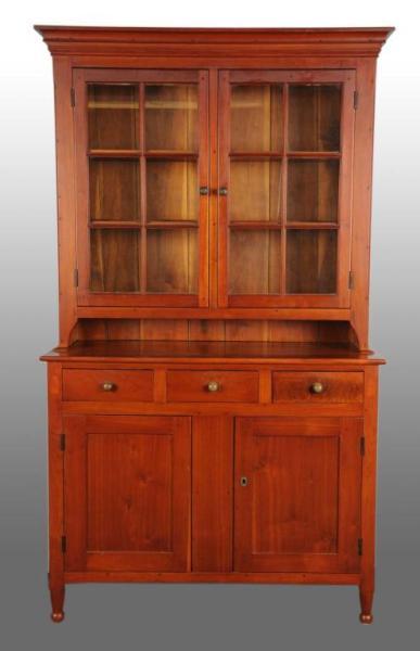 Appraisal: Cherry Stepback Cupboard Description Circa All original Three dove tailed