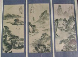 Appraisal: Japanese Twentieth Century School Japanese Twentieth Century School Landscape Triptych