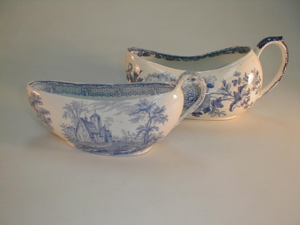 Appraisal: A Copeland pottery bordalou printed in blue with flowers wide