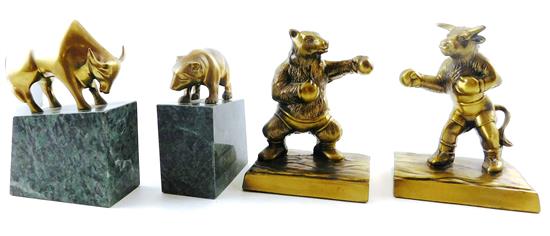 Appraisal: Two late th C pairs Stock Market bookends the first