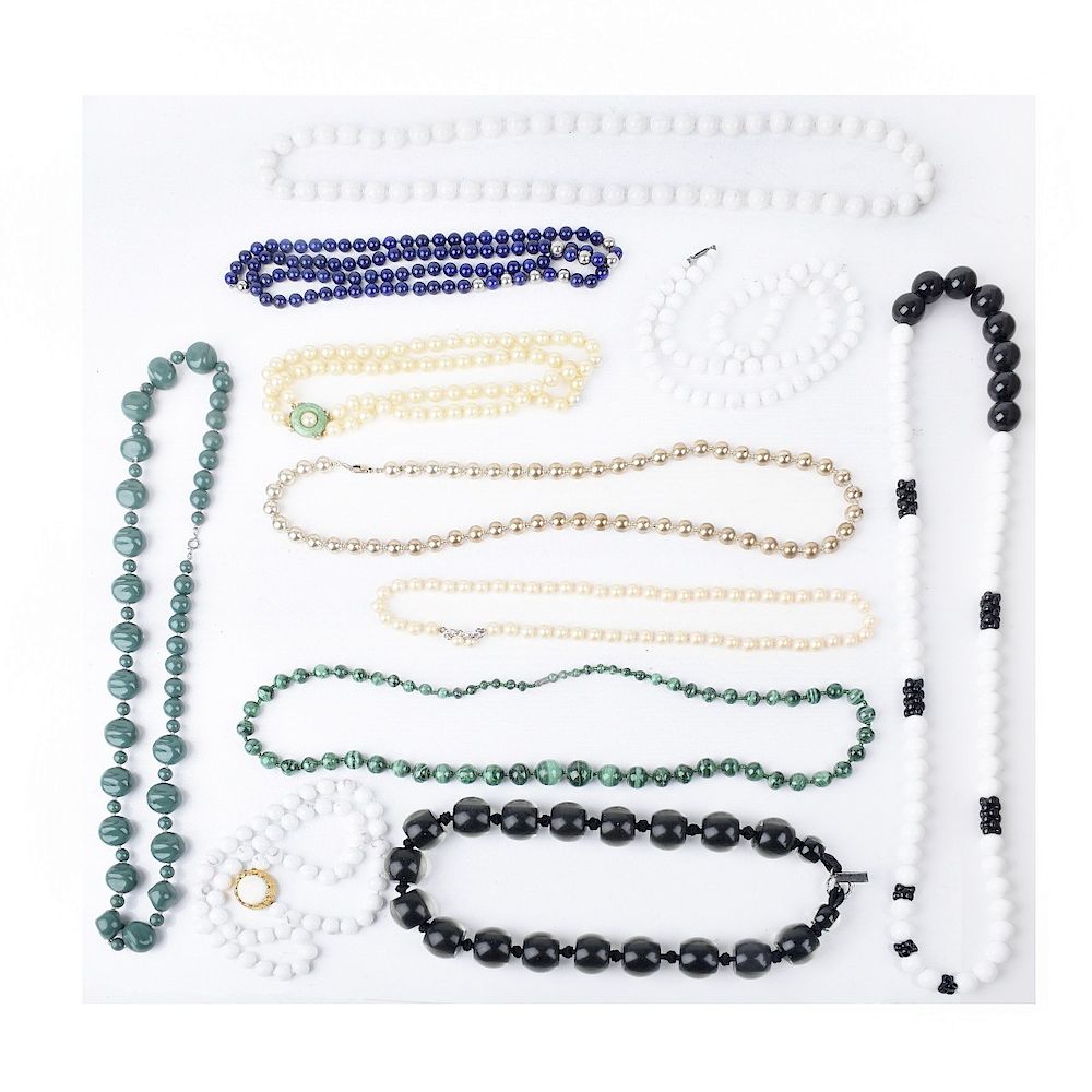 Appraisal: Eleven Costume Jewelry Bead Necklaces Collection of Eleven Costume Bead