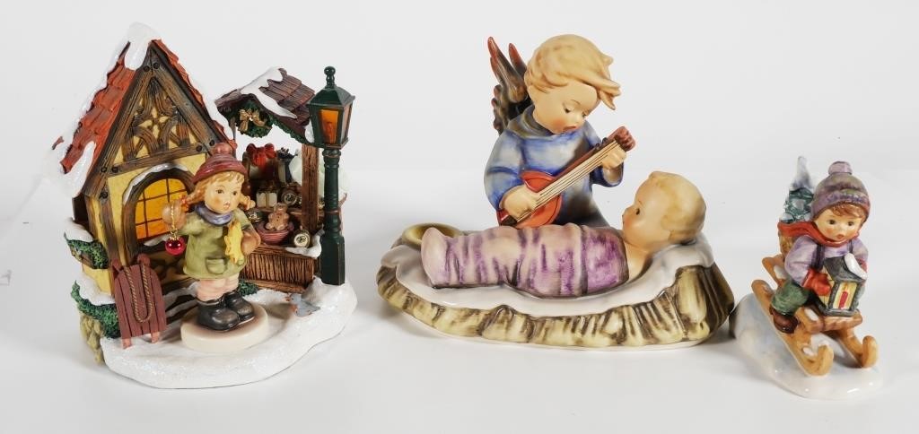 Appraisal: Lot of Hummels largest long Village Bavarian Christmas Market figurine