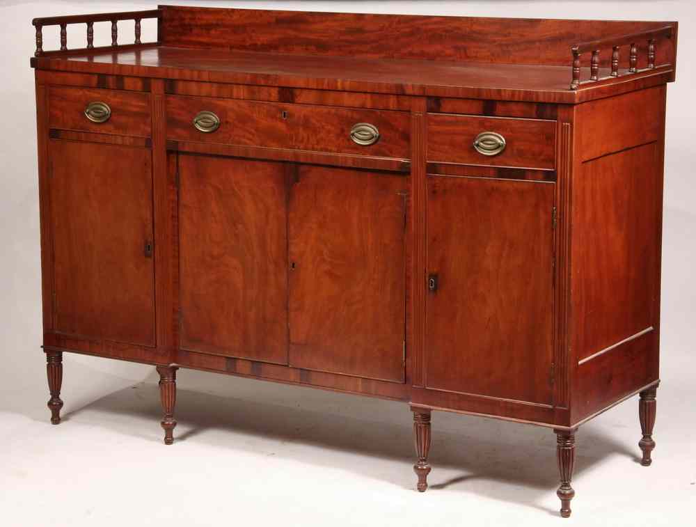 Appraisal: SIDEBOARD - Sheraton Period Sideboard in figured mahogany with applied