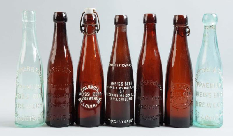 Appraisal: Lot Of Weiss Blob Top Beer Bottles This lot includes