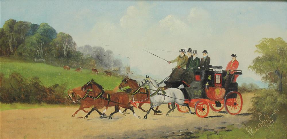 Appraisal: PHILLIP HENRY RIDEOUT BRITISH - STAGE COACH Oil on canvas