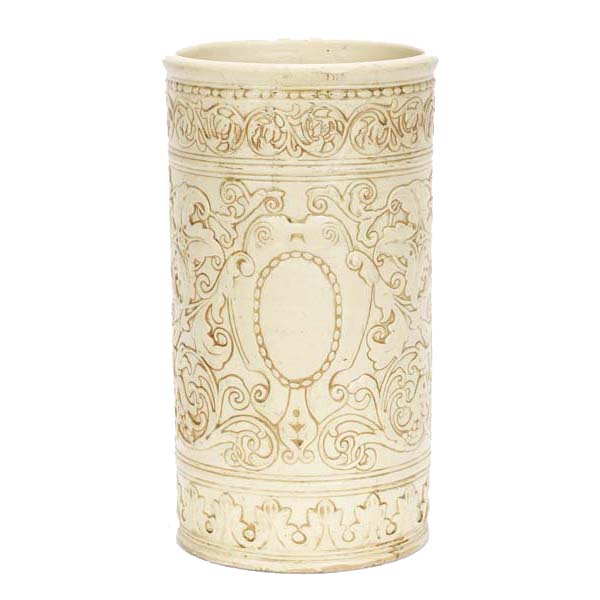 Appraisal: Weller Clinton Ivory umbrella stand with allover stylized floral and