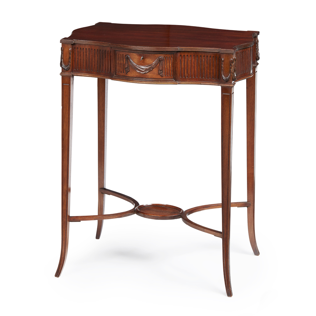 Appraisal: GEORGE III STYLE MAHOGANY SIDE TABLE BY EDWARDS ROBERTS LATE